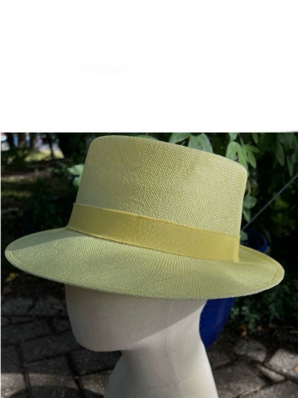 🇨🇮Vintage Butter Yellow Boater Hat – Authentic Rare Florence Find from 1984